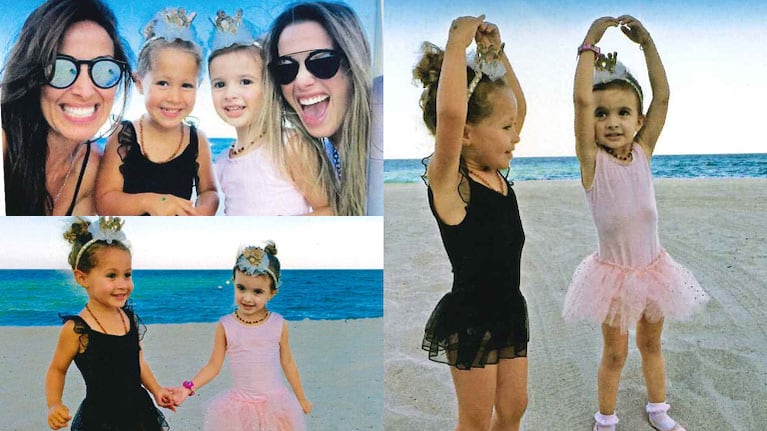 Débora Bello y Chechu Bonelli junto a sus hijas en Miami (Fotos: ¡Hola! Argentina).