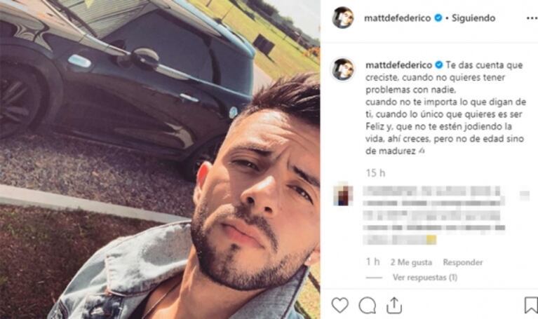 Defederico, tras los dichos de Cinthia Fernández sobre su juicio por alimentos: "Crecés cuando no querés tener problemas"