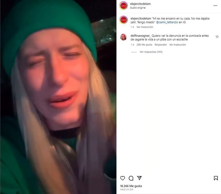 Delfina Wagner cuestionó a Camila Lattanzio. Foto: Instagram