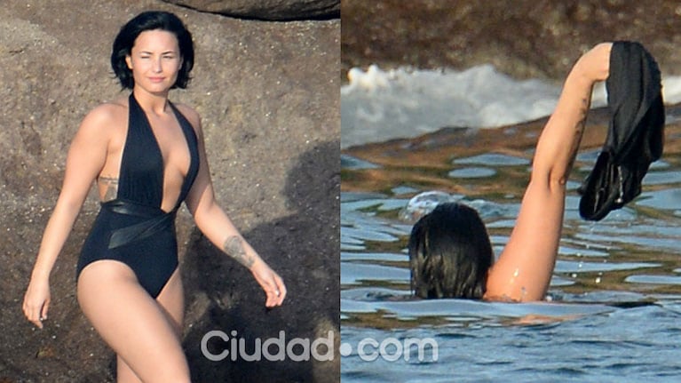 Demi Lovato, de inocente chica Disney… a bomba sexy: malla ultra escotada ¡y desnudo en el mar!