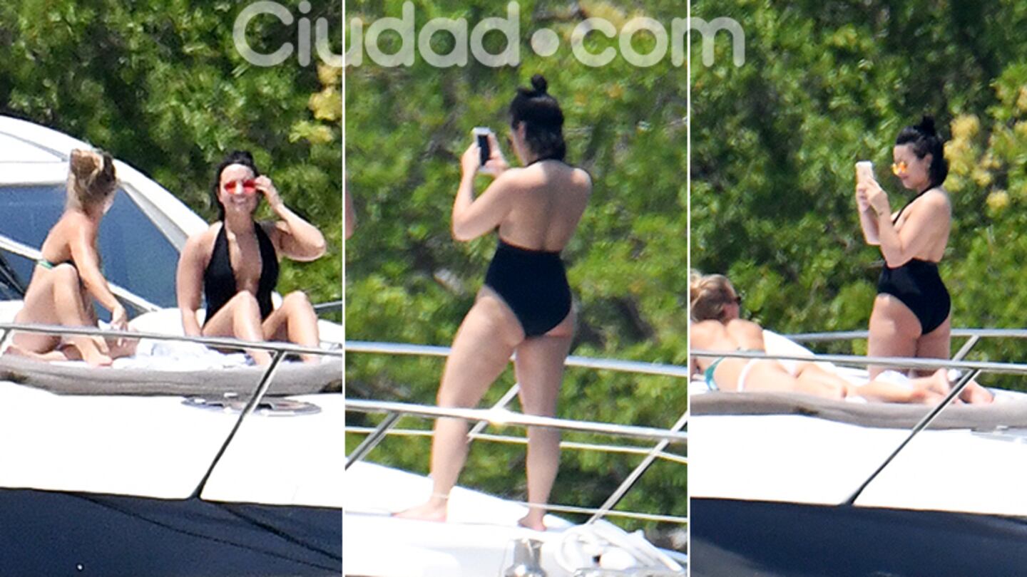 Demi Lovato, en un yate con amigas en Miami. Fotos: Grosby Group