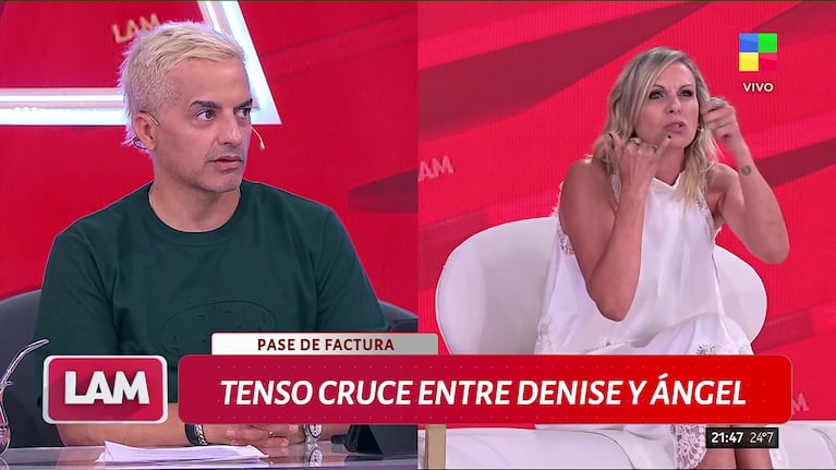 Denise Dumas contó en LAM la fuerte discusión que tuvo con Marcelo Tinelli por un Bailando (Foto: captura de América).