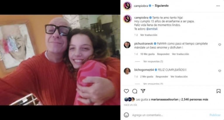 Denise Dumas y Campi celebraron el cumpleaños de 15 de su hija Emma: "Tan orgullosa de vos"