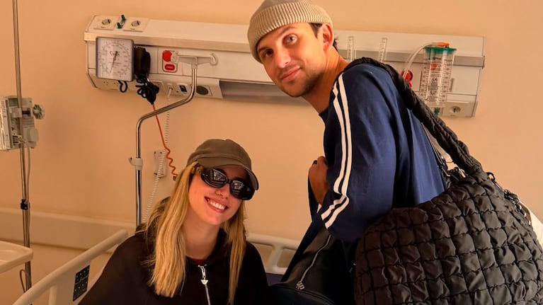 Denisse Belén González y Bautista Mascia se vuelven a su casa tras la internación de la modelo.