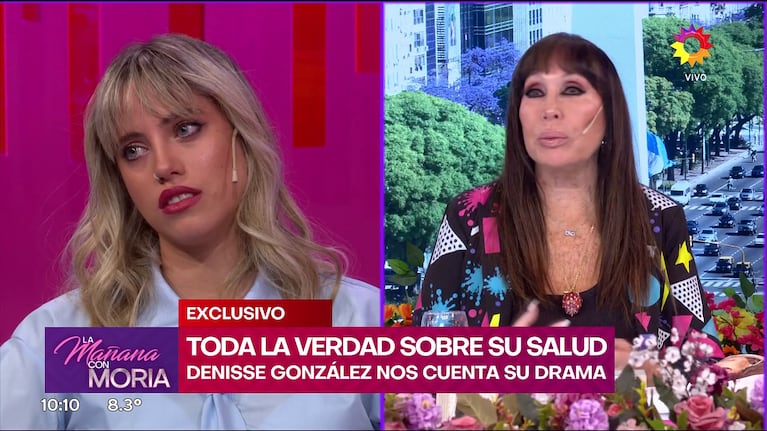 Denisse González habló de su enfermedad en La Mañana con Moria (Foto: captura de eltrece).