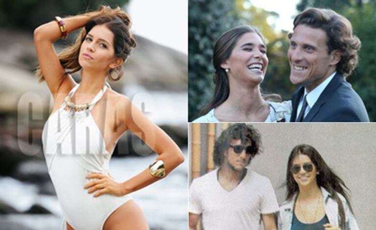 Derecha: Zaira Nara, en la isla de Caras. (Foto: revista Caras). Izquierda: Zaira y sus dos ex. (Foto: Web)