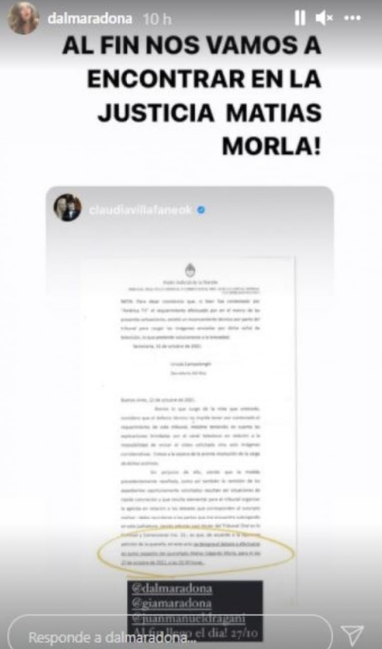 Desafiante reacción de Claudia Villafañe, Dalma y Gianinna Maradona ante el inminente cara a cara con Matías Morla: "Al fin llegó el día" 