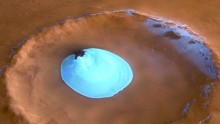 Descubrieron una serie de glaciares en Marte