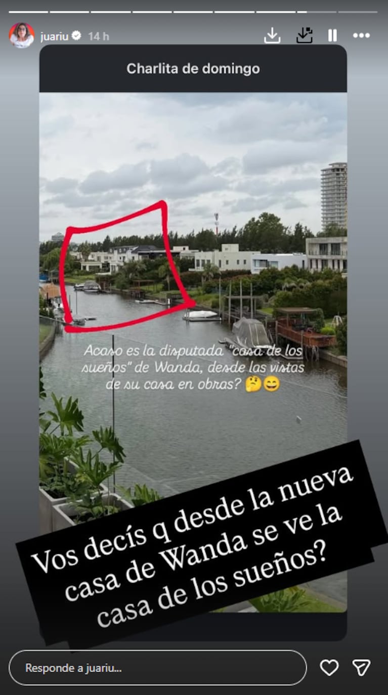 Desde la mansión de Wanda Nara se podría ver la casa de los sueños de Icardi y la China: la foto | Créditos: Instagram @juariu