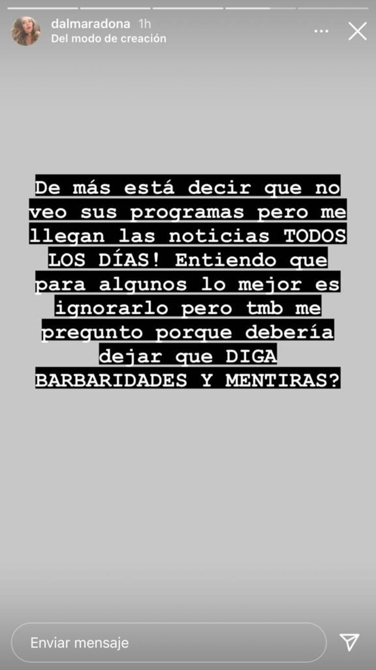 Desesperado pedido de Dalma Maradona por las tremendas acusaciones de Luis Ventura: "¿Alguien puede ayudarme?" 