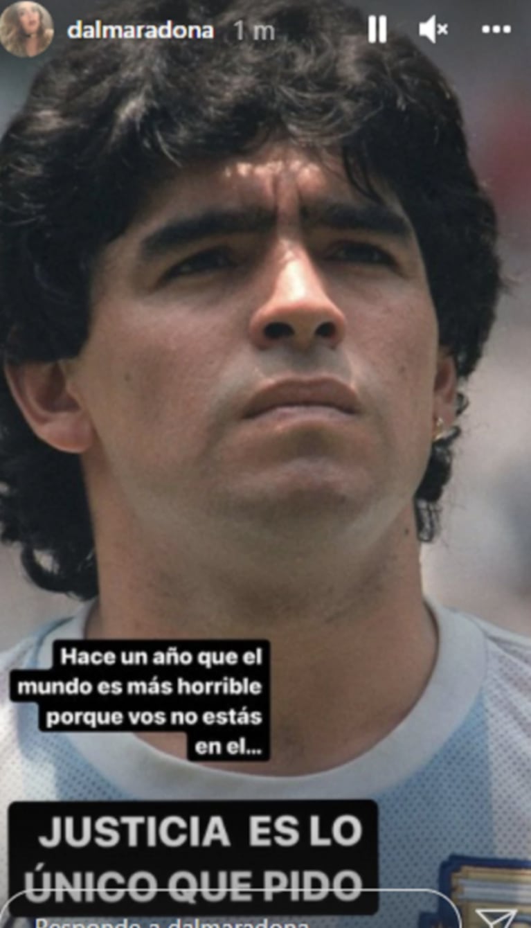 Desgarrador mensaje de Dalma en el primer aniversario de la muerte de Diego Maradona: "Hace un año que el mundo es más horrible"