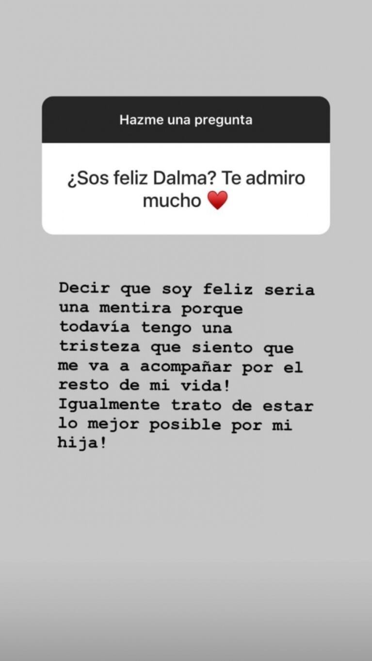 Desgarradora respuesta de Dalma Maradona cuando le preguntaron si es feliz: "Tengo una tristeza que me va a acompañar el resto de mi vida"