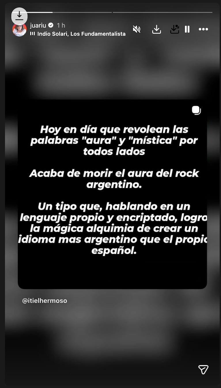 Despedida al Indio Solari de los Famosos. Crédito: Instagram