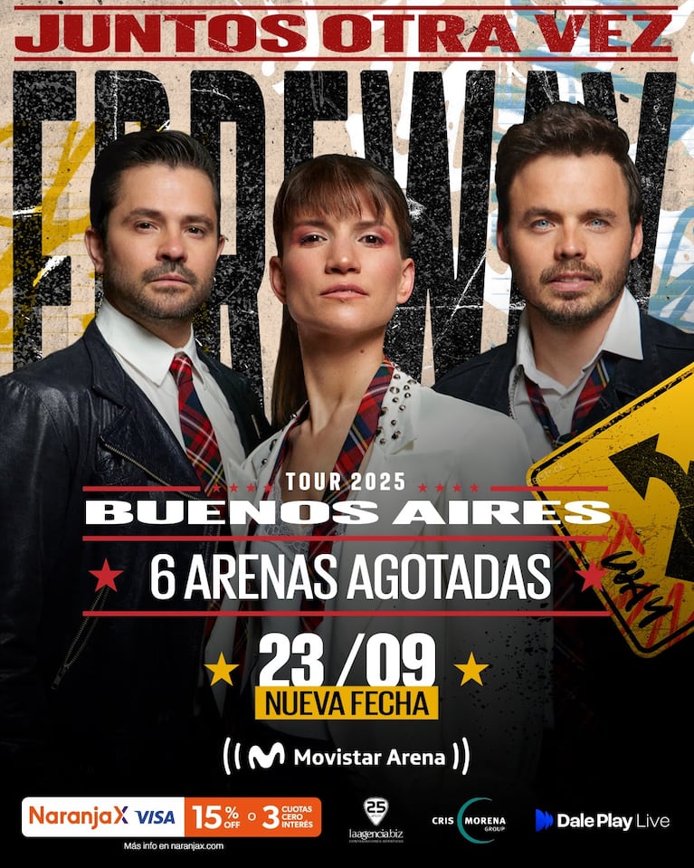 Después de emocionar a miles en Chile y Uruguay, Erreway confirmó su reencuentro en Buenos Aires con una respuesta que superó cualquier expectativa: seis funciones agotadas en tiempo récord.