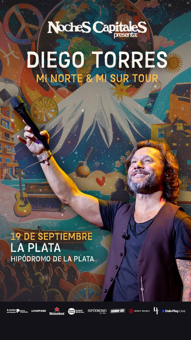 Después de siete años, Diego Torres vuelve a la Ciudad para reencontrarse con su público en el ciclo Noches Capitales. El 19 de septiembre es la fecha confirmada para este show inolvidable bajo la luna platense.