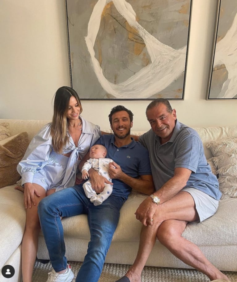 Diana Arnopoulos compartió una dulce foto junto a Pico Mónaco, su bebé y su papá: "Los tres hombres de mi vida"