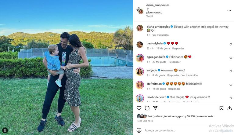 Diana Arnopoulos y Pico Mónaco anunciaron que serán padres por segunda vez.