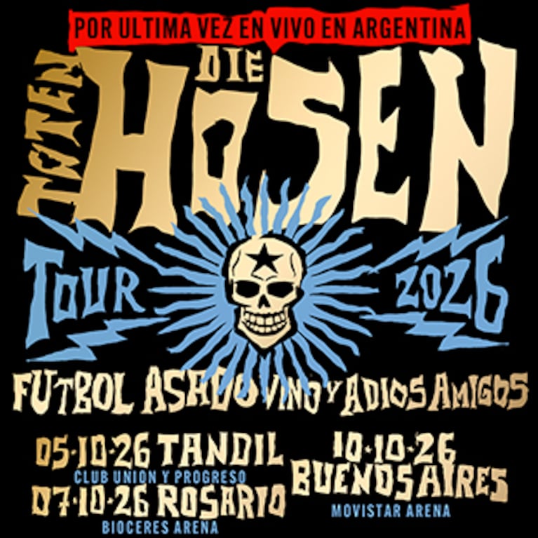 Die Toten Hosen se despide de la Argentina con shows en Tandil, Rosario y Buenos Aires