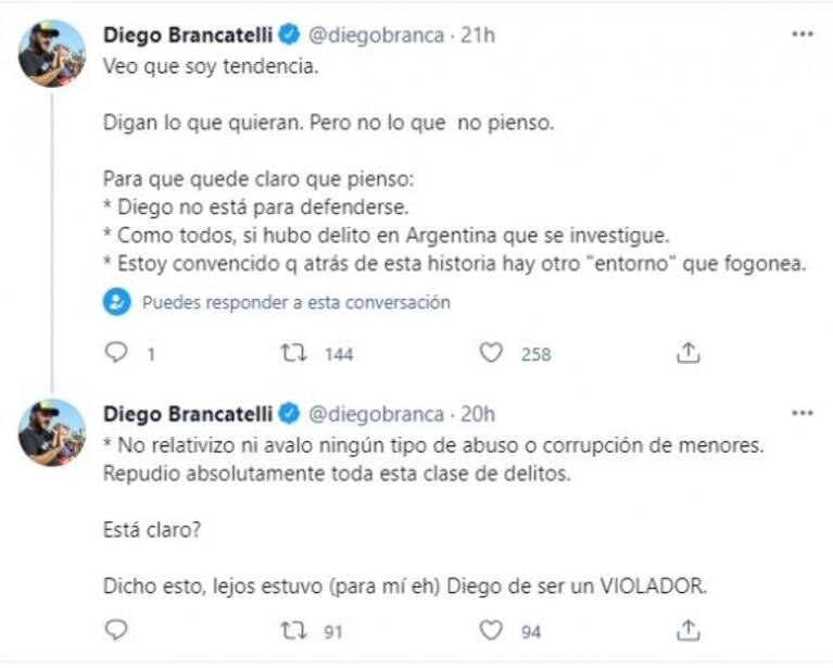 Diego Brancatelli cuestionó los motivos de Mavys Álvarez para denunciar a Diego Maradona: "Para mí, es por plata"