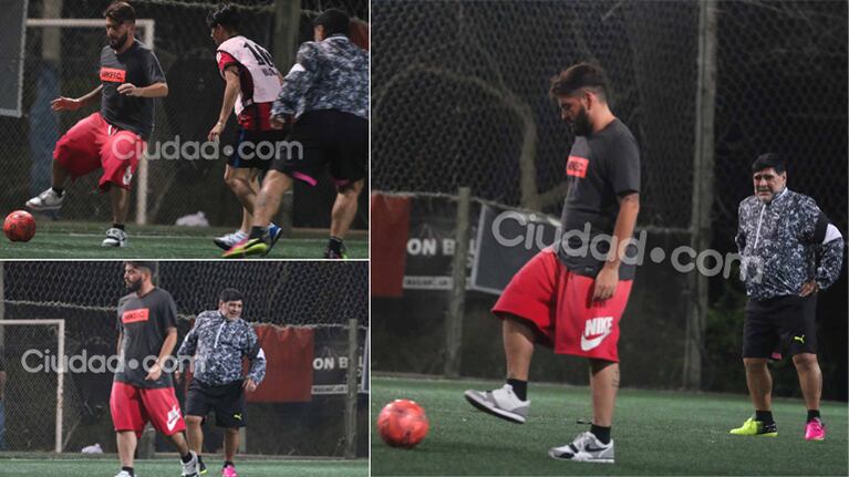 Diego Junior jugó al fútbol con papá Maradona (Fotos: Movilpress)
