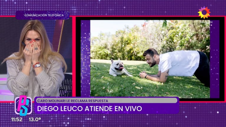 Diego Leuco salió al aire y le contestó en vivo a Caro Molinari (Foto: Captura de eltrece)