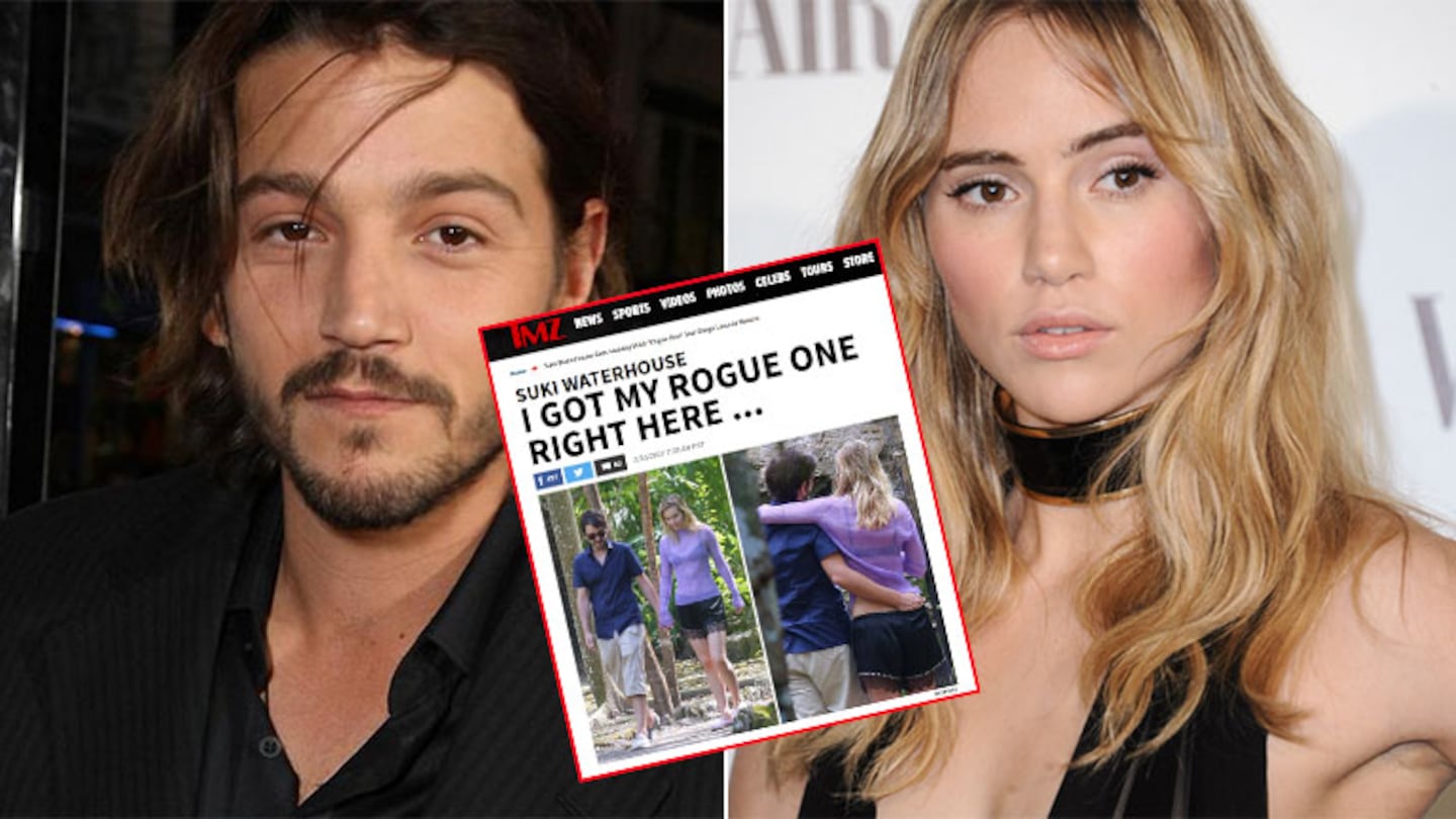 Diego Luna y Suki Waterhouse, juntos en México. (Fotos: TMZ y Web)