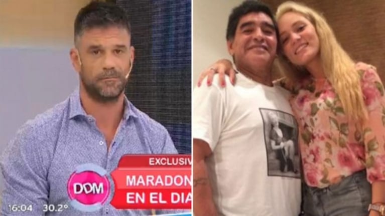 Diego Maradona (con Rocío Oliva al lado) llamó furioso a El Diario de Mariana para desmentir su separación y apuntó contra un panelista: "¡Sos muy bol...! ¿Escuchás que estamos juntos?"