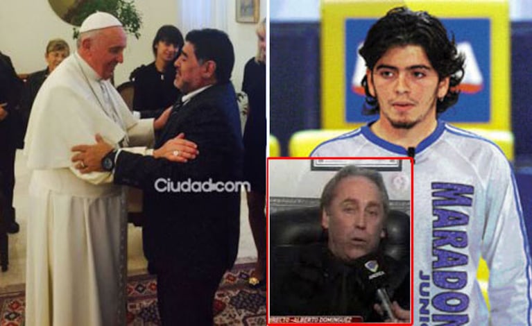 Diego Maradona, Diego Junior y el abogado del joven, Alberto Domínguez (Foto: Ciudad.com y Web)