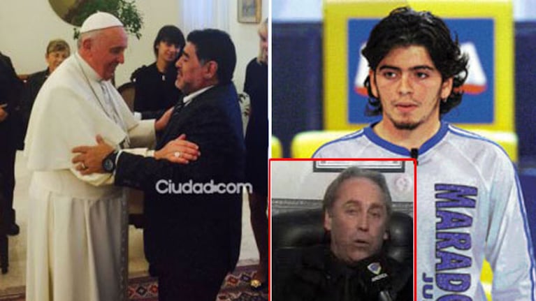 Diego Maradona, Diego Junior y el abogado del joven, Alberto Domínguez (Foto: Ciudad.com y Web)