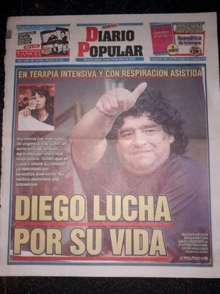 Diego Maradona entre la vida y la muerte.