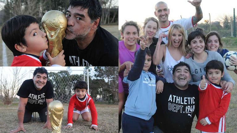 Diego Maradona, feliz con su familia, recordó el Mundial 86 (Fotos: Olé).