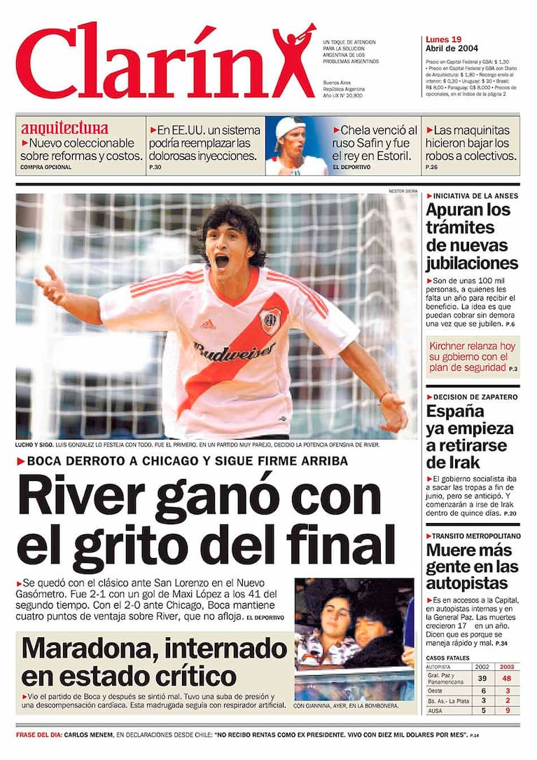 Diego Maradona, internado.