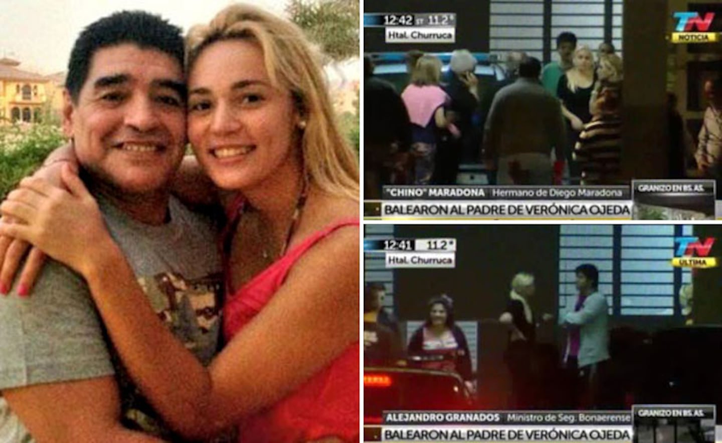 Diego Maradona junto a Rocío Oliva. (Foto: Web y captura de TV)