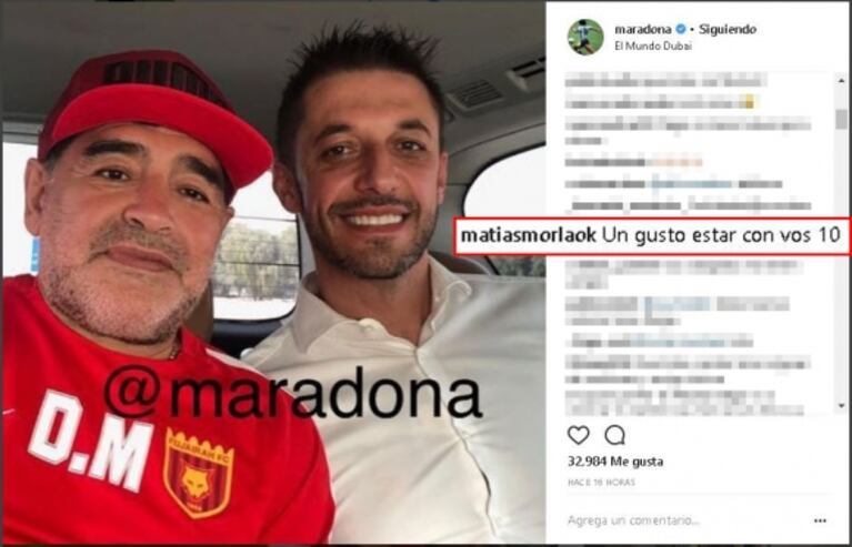 Diego Maradona recibió a Matías Morla, tras la polémica con Dalma Maradona: "Siempre con buenas noticias"