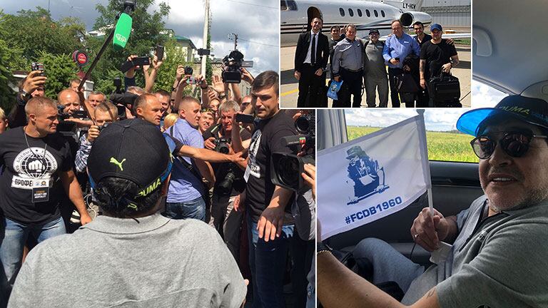 Diego Maradona viajó a Bielorrusia para asumir la presidencia del Dynamo Brest y fue recibido por una multitud