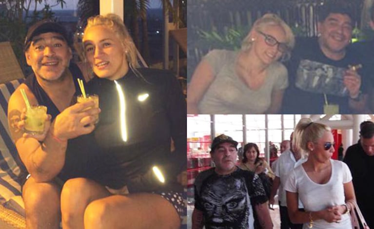 Diego Maradona y Rocío Oliva, juntos en Cuba (Fotos: Twitter). 