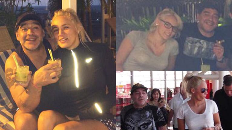 Diego Maradona y Rocío Oliva, juntos en Cuba (Fotos: Twitter).