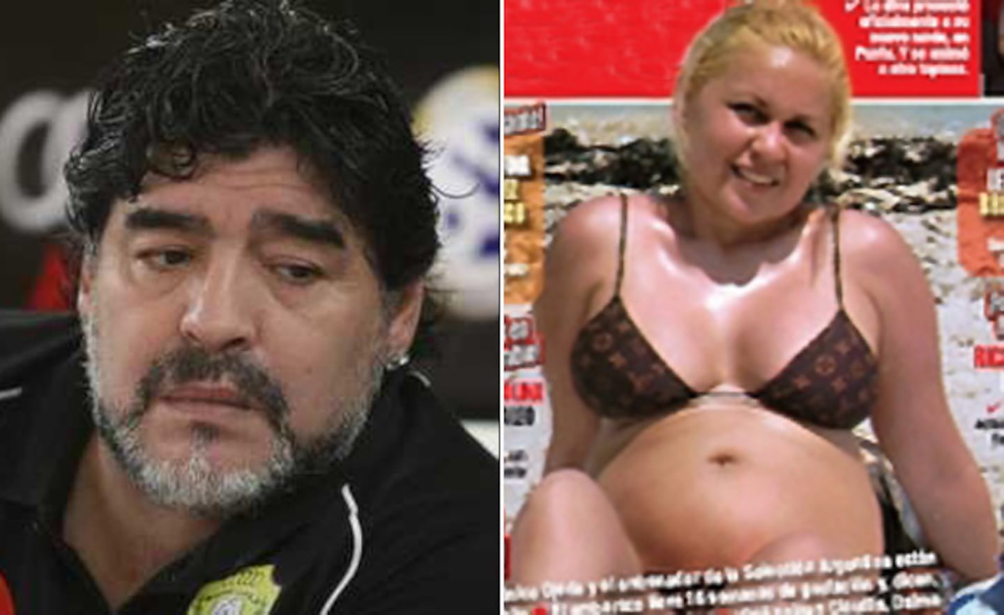 Diego Maradona y Verónica Ojeda, ¿caminos separados? (Fotos: archivo Web y revista Paparazzi)