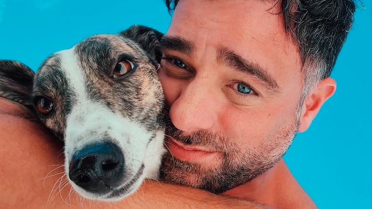 Diego Poggi y Abrojo, su galgo (Foto: Instagram @poggi)