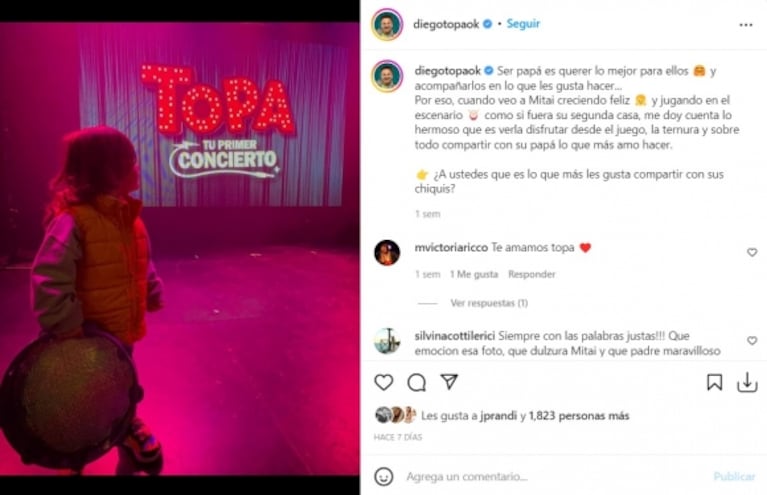 Diego Topa contó el revuelo que se armaba cuando llevaba a su hija al jardín: "Eran gritos y gritos de amor"