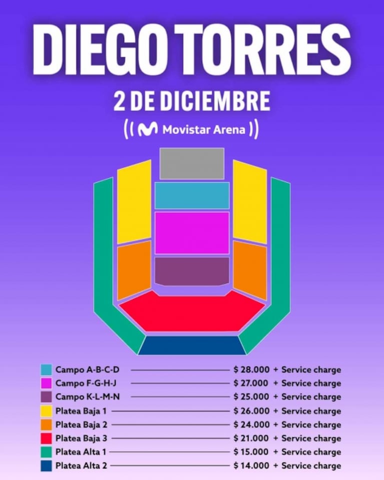 Diego Torres en el Movistar Arena: fecha, cuándo comprar las entradas y cuánto cuestan