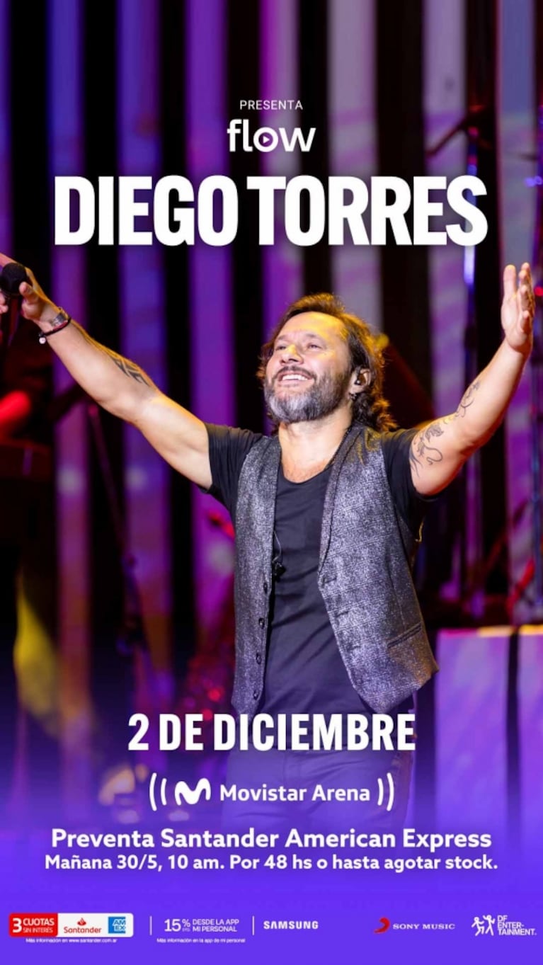 Diego Torres en el Movistar Arena: fecha, cuándo comprar las entradas y cuánto cuestan