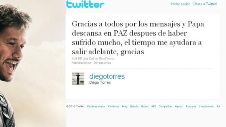 Diego Torres: “Papá descansa en paz después de haber sufrido mucho”
