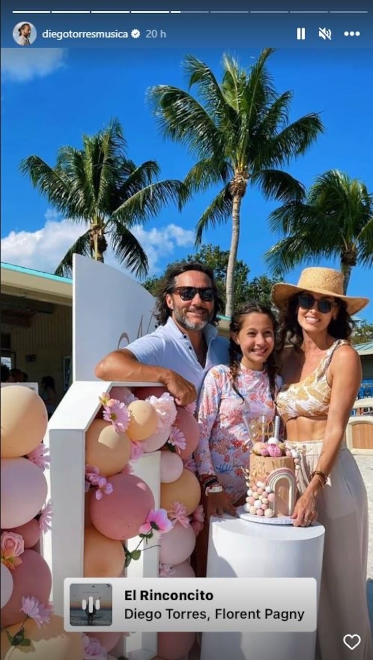 Diego Torres y Débora Bello, juntos en el cumpleaños de Nina: el tierno álbum de fotos