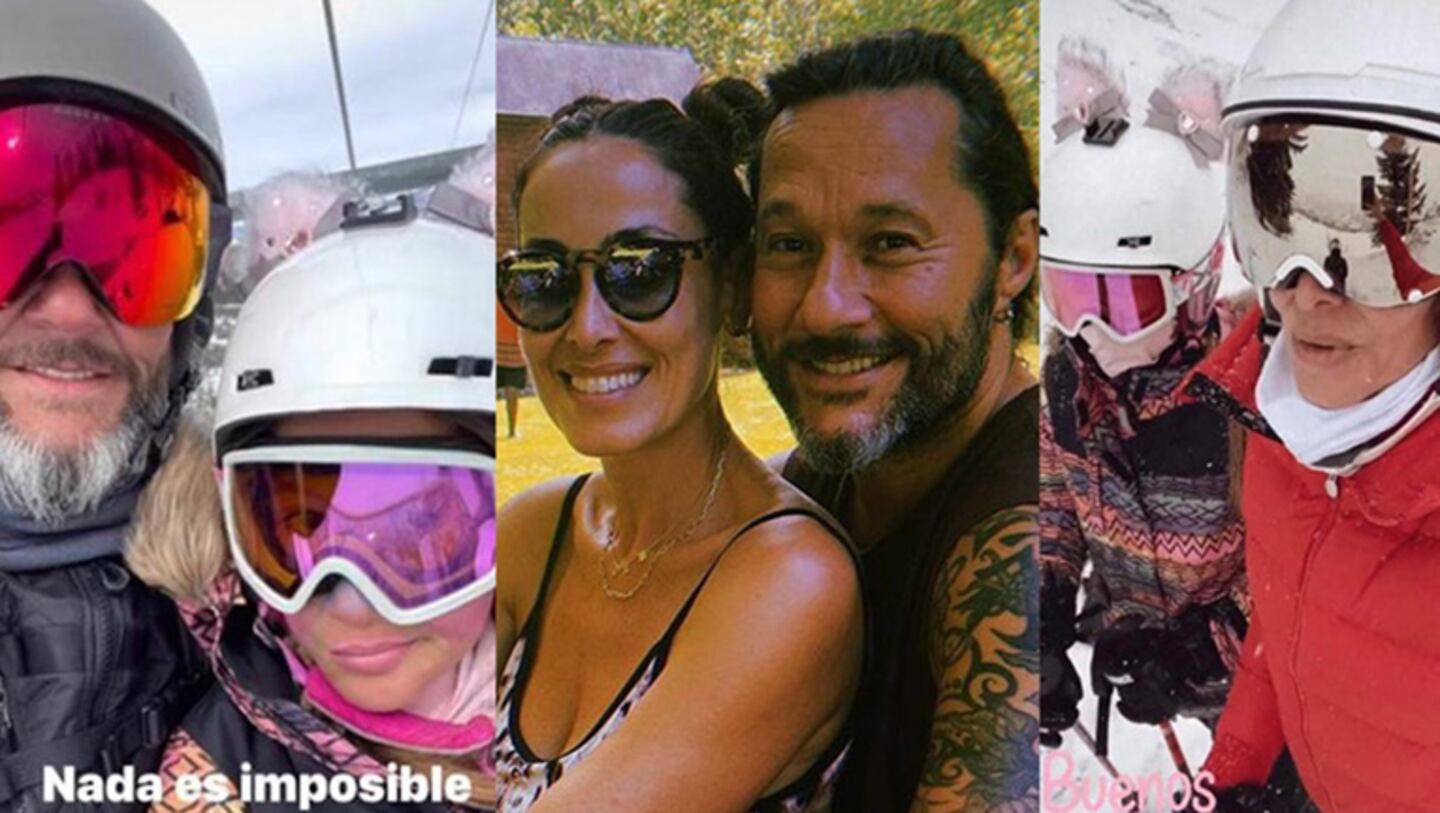 Diego Torres y Débora Bello viajaron juntos a Aspen con su hija: vacaciones en la nieve a puro esquí.