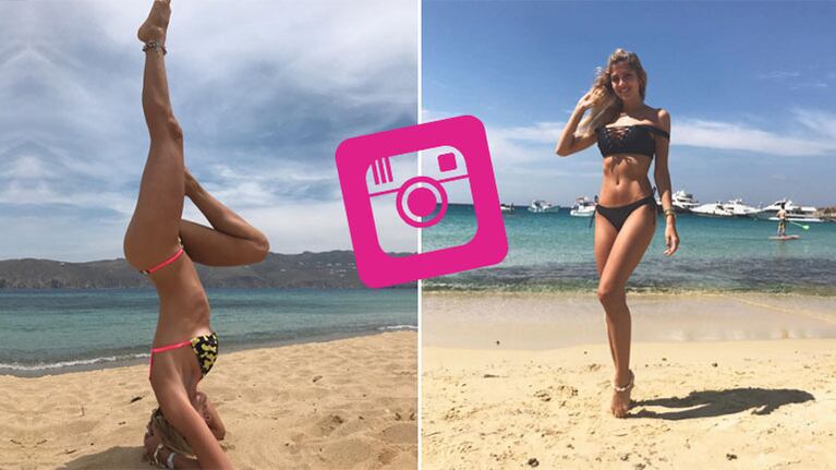 ¡Diosa en armonía! Cande Ruggeri, yoga hot en bikini en las playas de Grecia