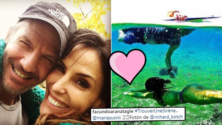 ¡Diosa submarina! Facundo Arana y la sensual foto en bikini de María Susini