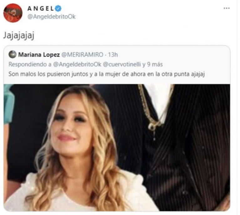 Divertida reacción de Ángel de Brito por la ubicación del Polaco y Barby Silenzi en la foto de La Academia