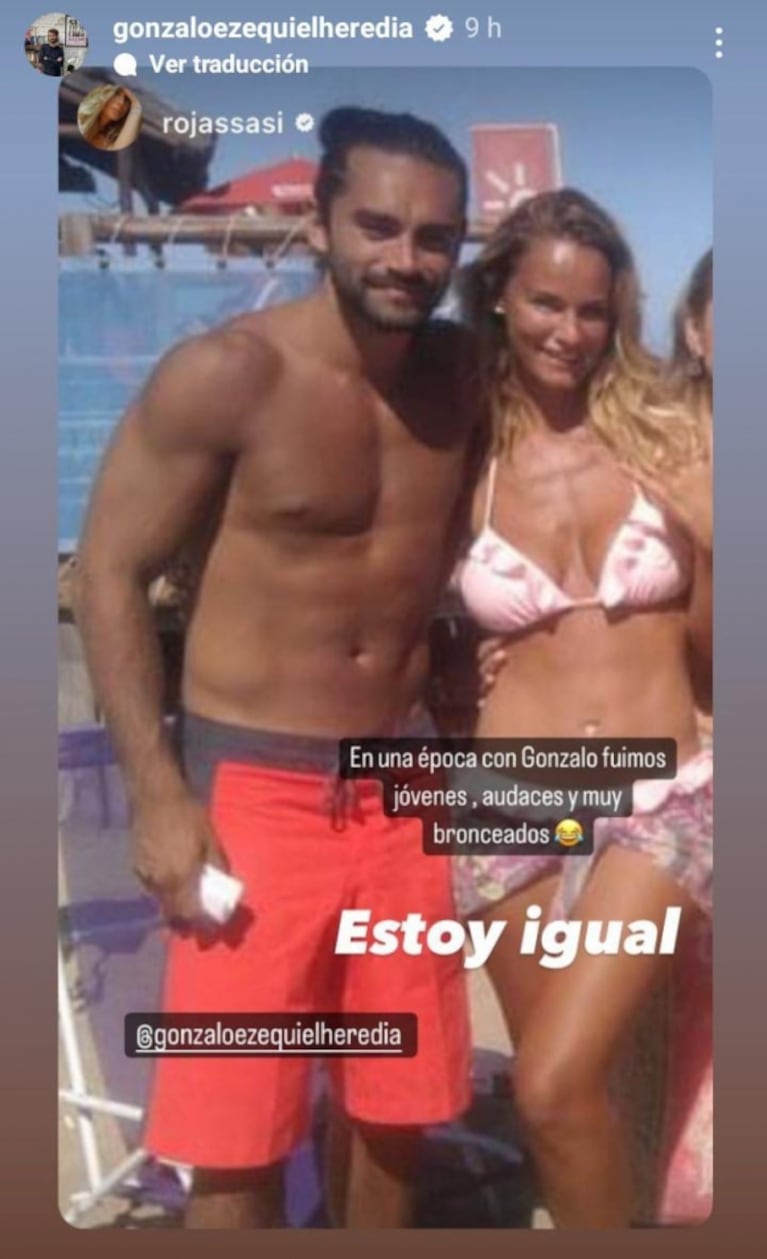 Divertida reacción de Gonzalo Heredia al ver una foto retro con Sabrina Rojas: "Estoy igual"