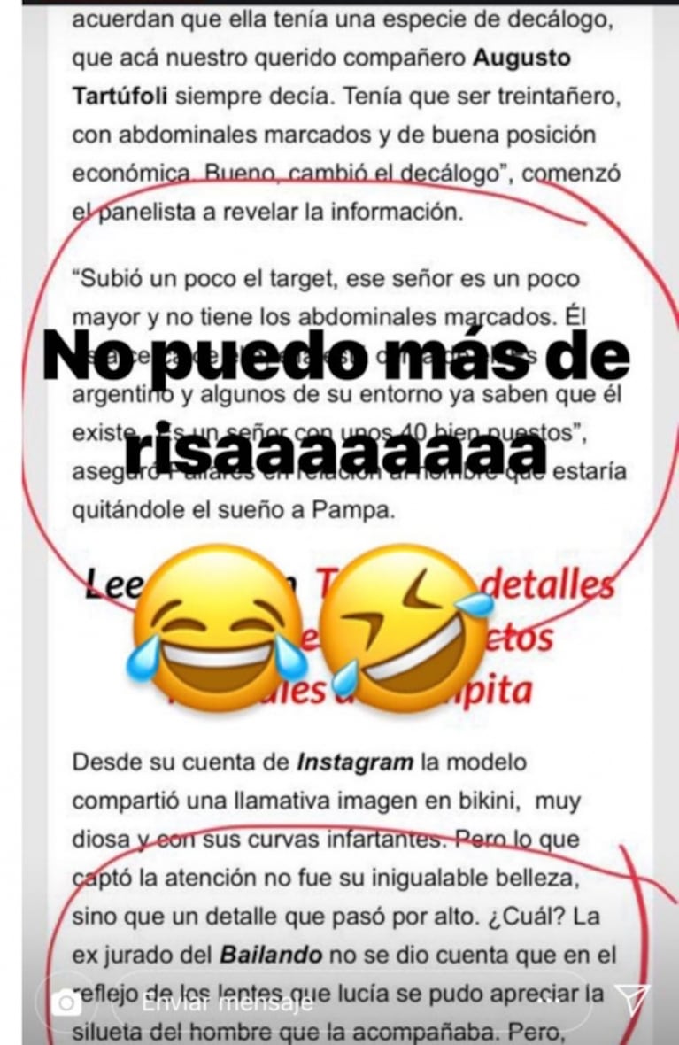 Divertida reacción de Pampita por una versión de romance ¡con foto incluida!: "El supuesto novio es mi amiga"